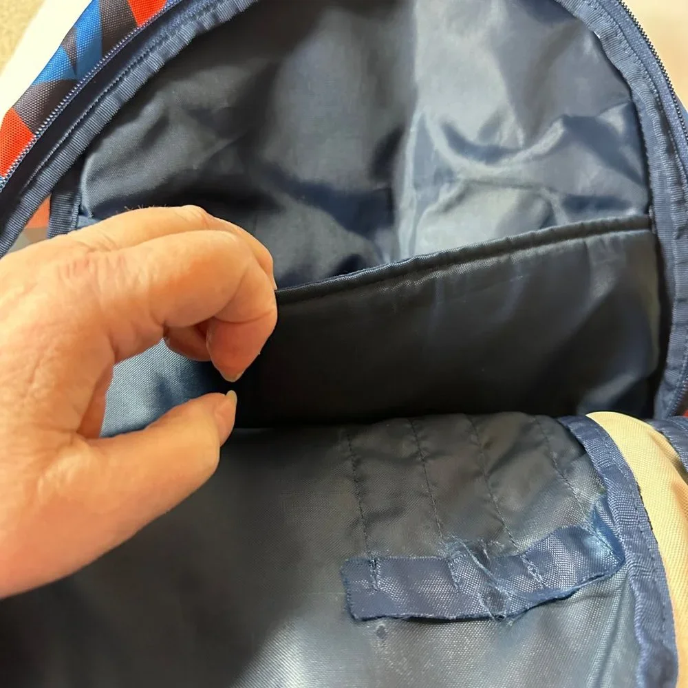 Under Armour Backpack Geo Black Blue Orange Ipad/Laptop Sleeve READ
